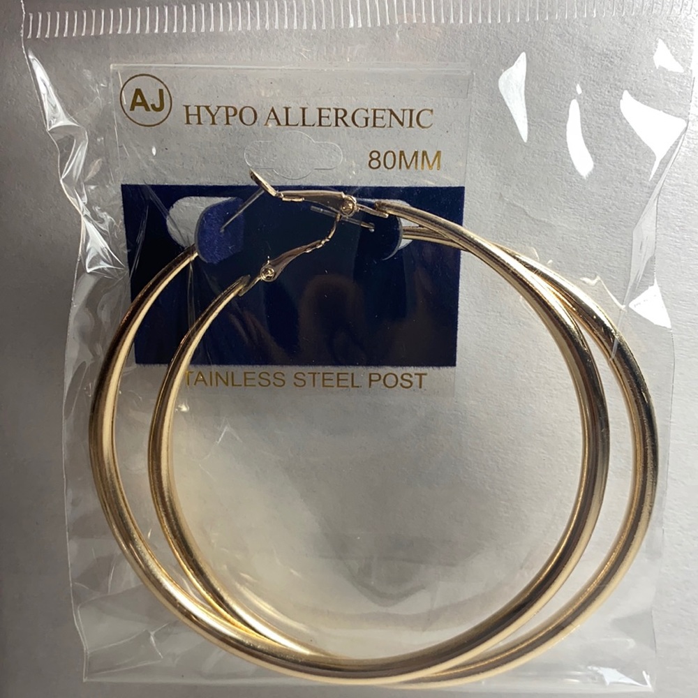 Large 3” Round Hoop Earrings